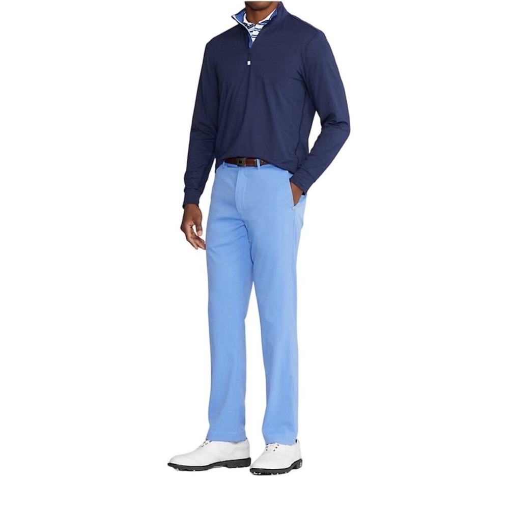 Polo Golf Ralph Lauren Quarter-Zip Pullover Mens Large Navy Blue Performance New - Picture 2 of 9